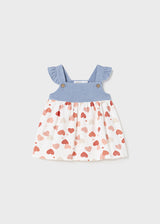 Mayoral Baby Girls Peach Heart Dress 1807