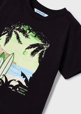 Mayoral Boys Black Beach Surf T-Shirt 3020