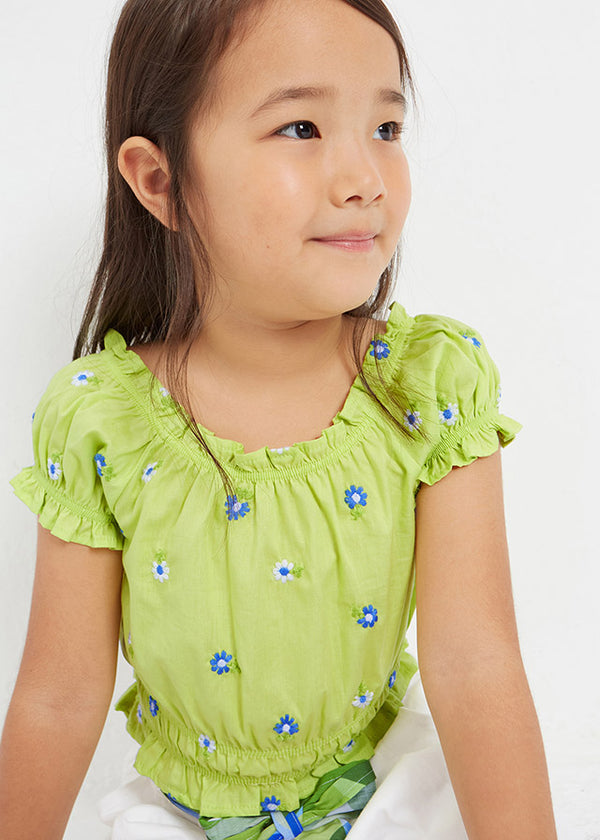 Mayoral Girls Lime Daisy Top 3139