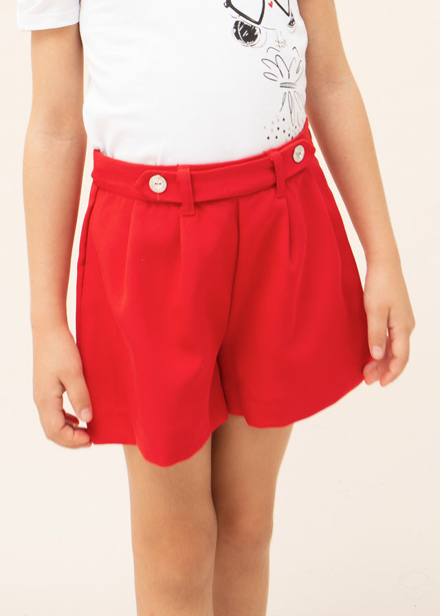 Mayoral Girls Red Structured Shorts 3202