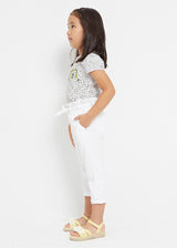 Mayoral Girls White Capri Trousers 3502