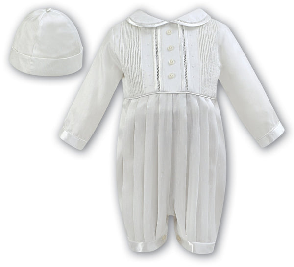 Sarah Louise Ivory Satin Romper with hat 232