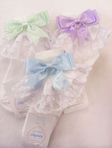 Kinder Ribbon Lace & Double Bow Socks 8556