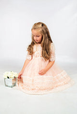 Beau Kid Peach Lace Overlay Dress