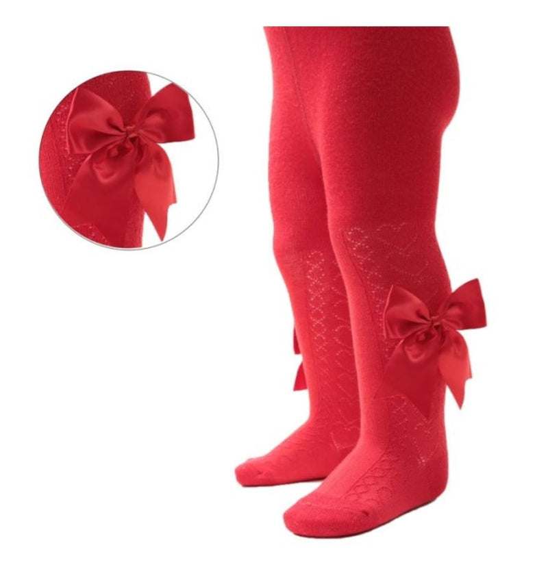 Soft Touch Heart Large Side Bow Tights