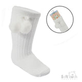 Soft Touch Knee Length Pom Pom Socks S355