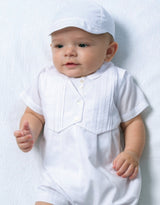 Sarah Louise White Romper with waistcoat detail & hat 002210