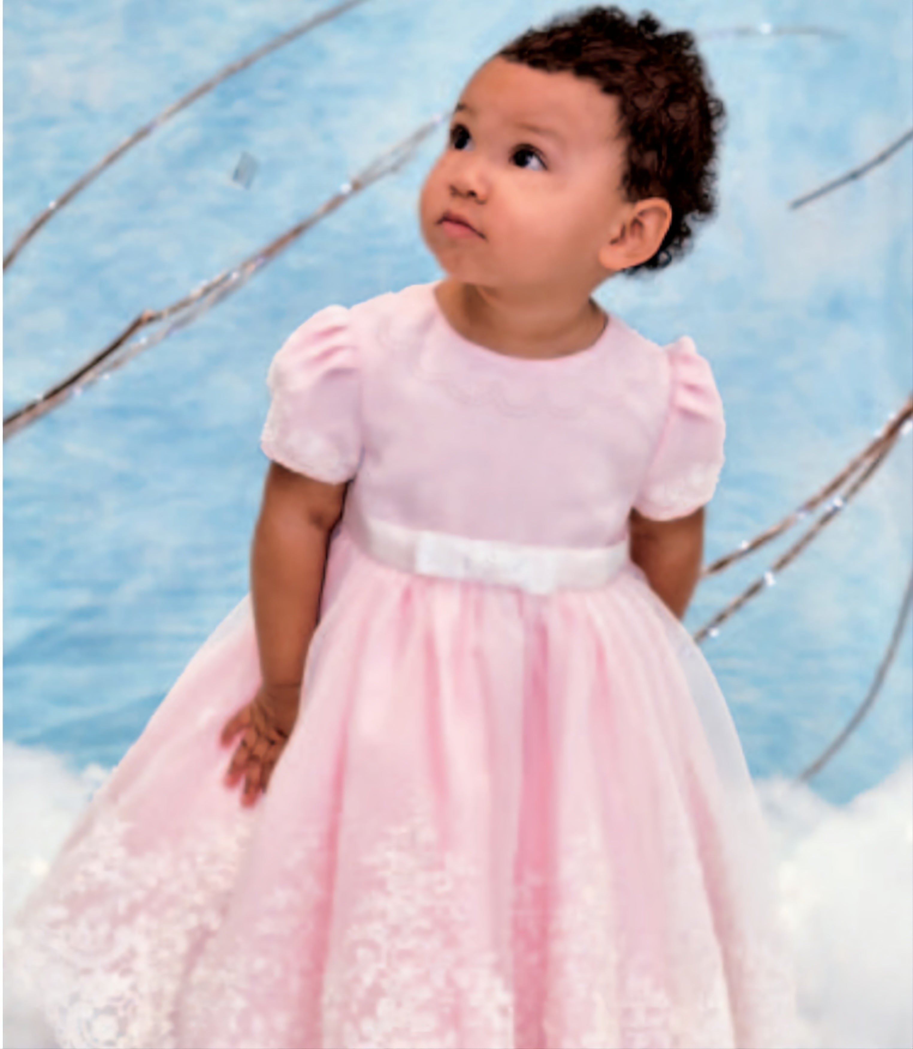 Sarah Louise Girls Ceremonial Ballerina Length Dress in Pink main image 0